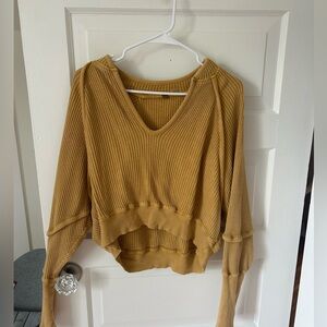 Free People Honey V-Neck Knit Sweater